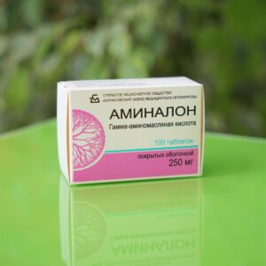 roze-belo pakovanje Aminalona - preparata za pomoć posle oporavka moždanog udara od 100 tableta