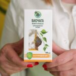 Bajkalska medicinska gljiva Biočaga u rukama farmaceuta. Pakovanje od 13g