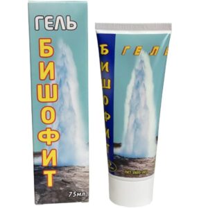 tuba naspram kutijice bišofita na kojoj je vodeni gejzir koji simboliše oslobođenje od bola