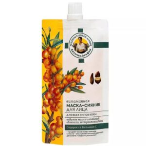 belo-žuta vitaminska kesica maske za lice od 100ml, sa pasjim trno, brenda Recepti bake Agafije