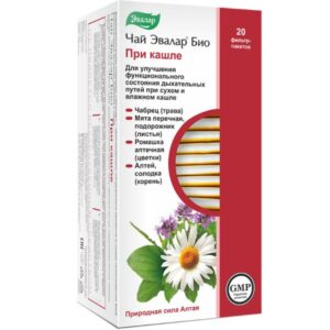 pakovanje čaja protiv kašlja od korena belog sleza, brenda Evalar, 20 filter kesica